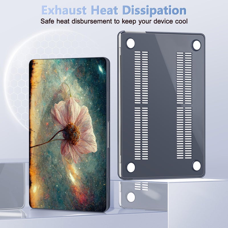 May Chen for M4 MacBook Air 13.6 Inch Case 2025 2024 2023 2022 Release Models: A3240 A3113 M3 A2681 M2  Plastic Hard Shell Case for MacBook Air 13.6 "" with Retina Display Fits Touch ID  Flower Stars - Image 5